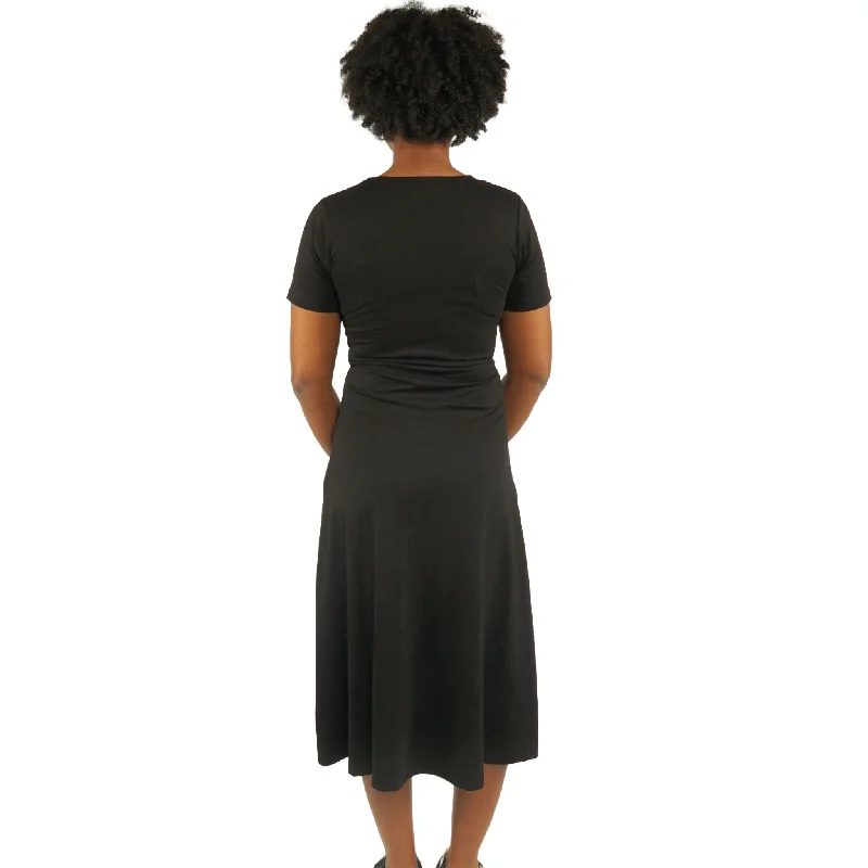 Onyx Long Midi Dress (With Waist Seam)