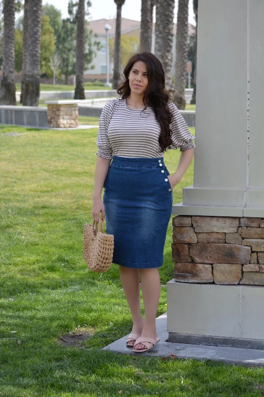 Petra Indigo Blue Denim Skirt (Skirt Society Exclusive)