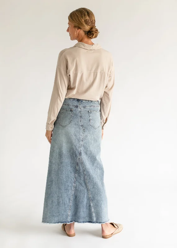 Piper A-line Long Denim Maxi Skirt - FINAL SALE