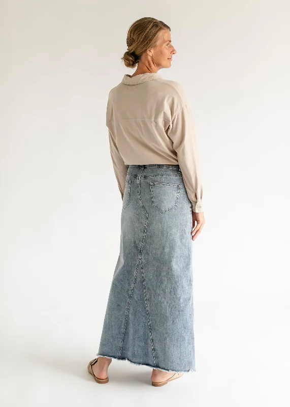 Piper A-line Long Denim Maxi Skirt - FINAL SALE