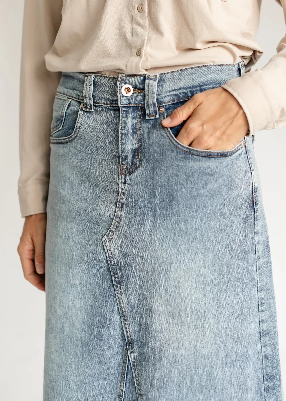 Piper A-line Long Denim Maxi Skirt - FINAL SALE