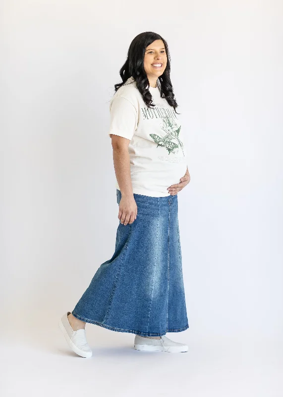 Shayla Maternity Denim Maxi Skirt - FINAL SALE