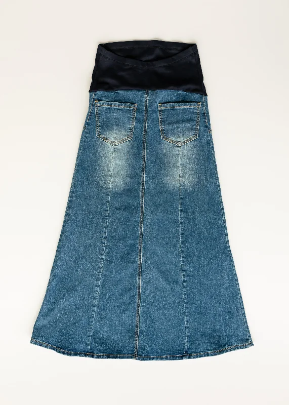 Shayla Maternity Denim Maxi Skirt - FINAL SALE