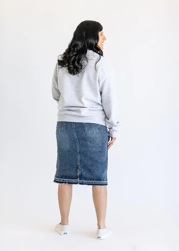 Sophie Maternity Denim Midi Skirt - FINAL SALE