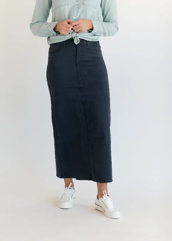 Stella Navy Denim Maxi Skirt