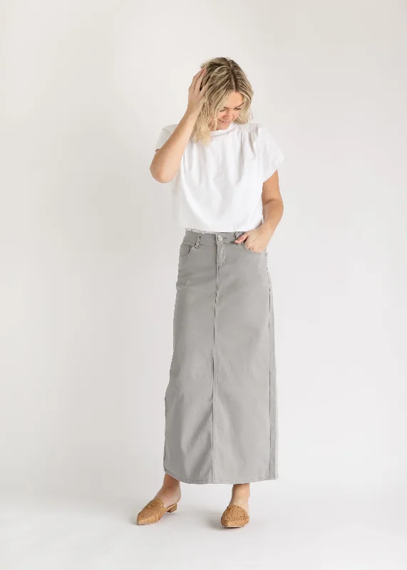 Stella Ultimate Gray Denim Maxi Skirt - FINAL SALE