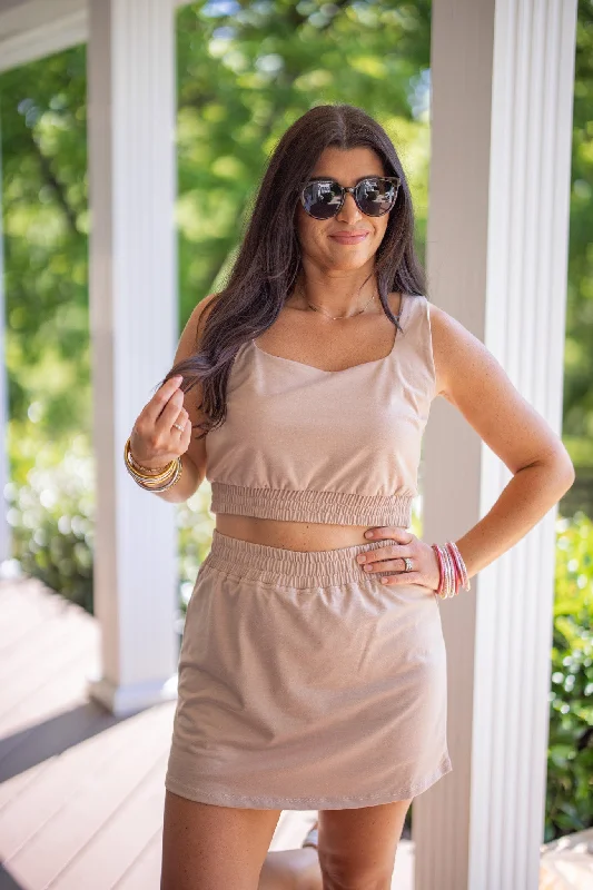 Island Hopping Taupe Skort Set