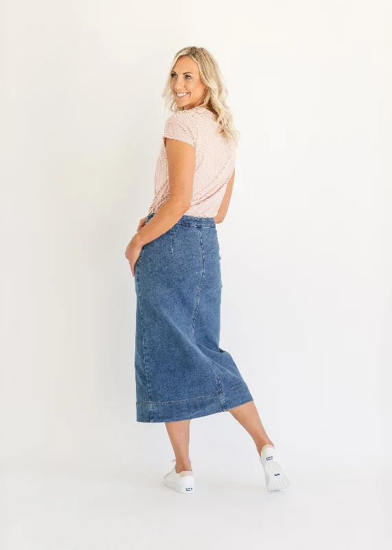 Tess Button Front Midi Skirt