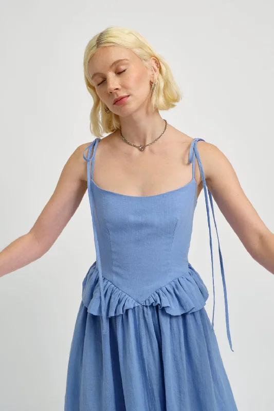 Tessa Dress Blue Linen