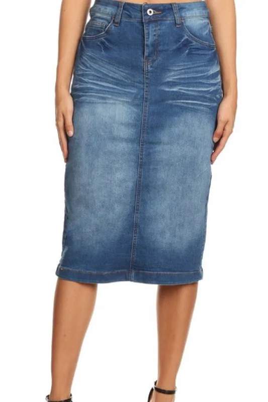 Tisa Light Washed Denim Skirt