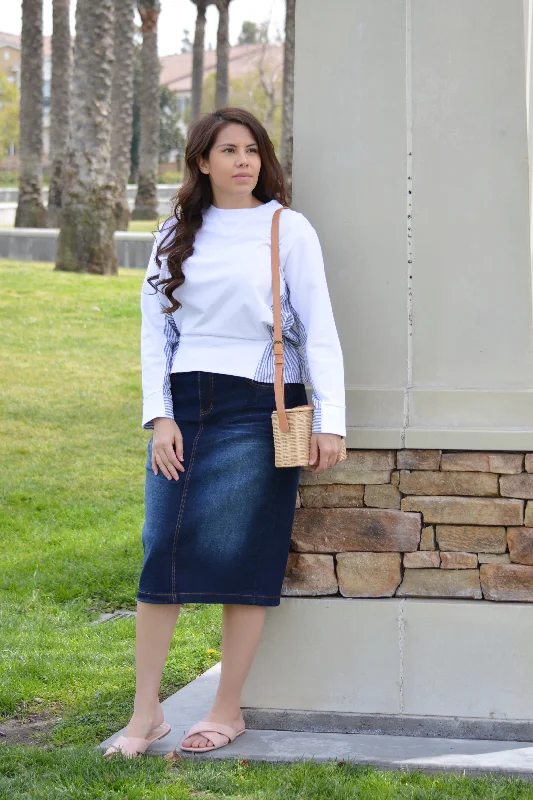 Tisa Dark Wash Denim Skirt