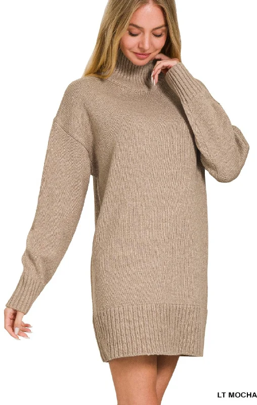 Turtleneck Mini Sweater Dress