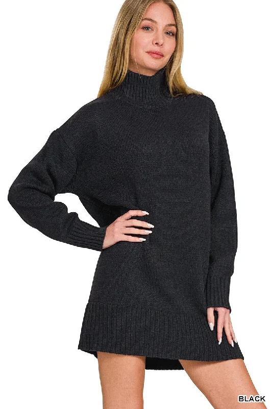 Turtleneck Mini Sweater Dress