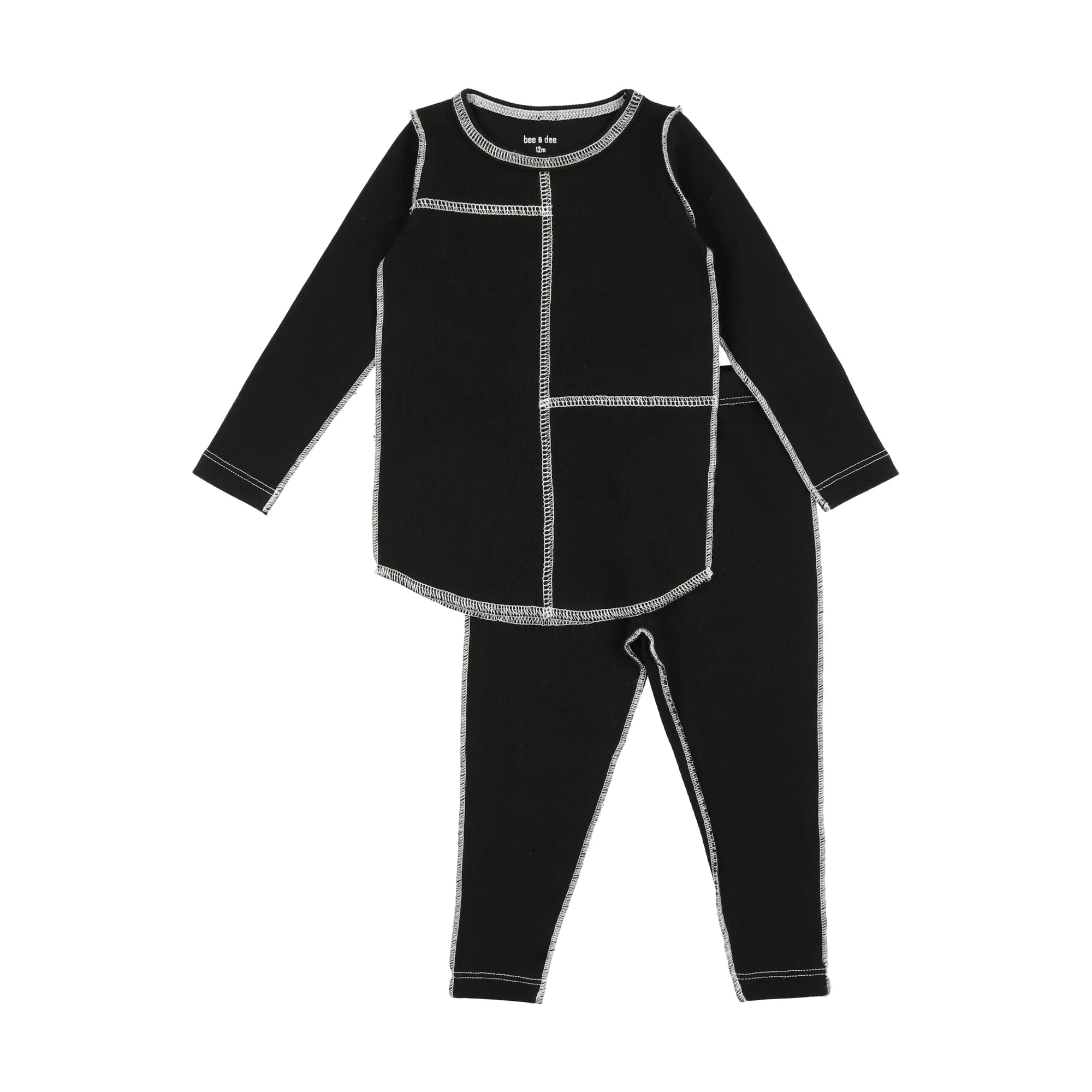 Bee & Dee Black Contrast Stitch Loungewear