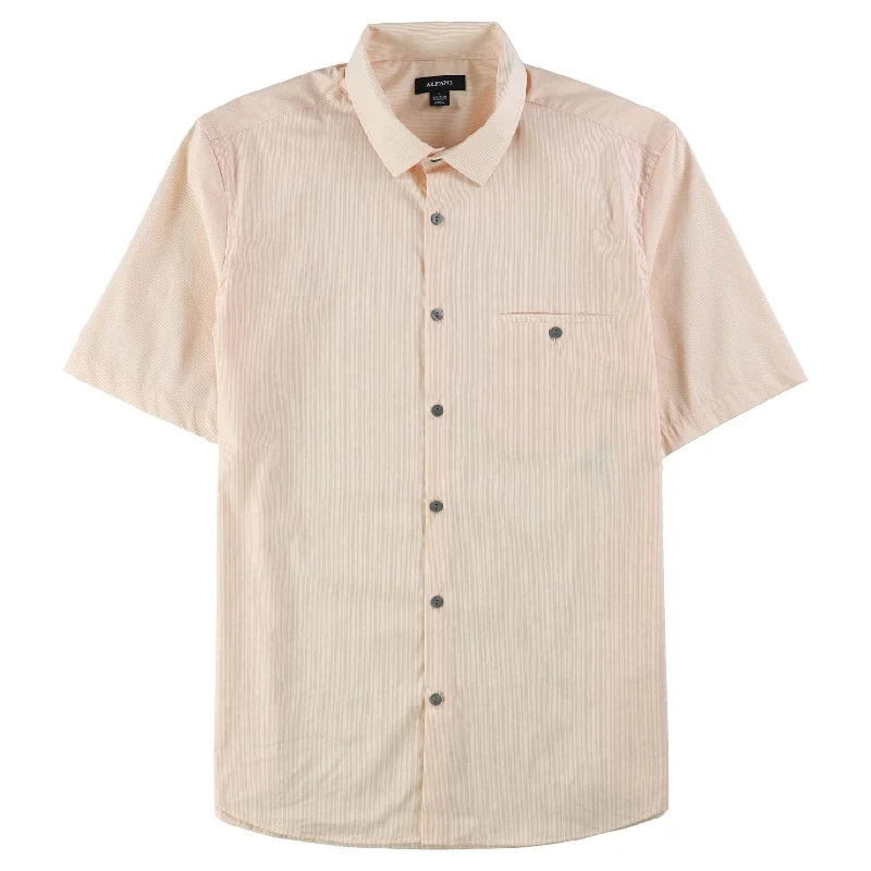 Men's Sustainable Recycled Material Casual Shirts for Eco - Conscious ConsumersAlfani Mens Stripe Button Up Shirt Men's Sustainable Recycled Material Casual Shirts for Eco - Conscious ConsumersAlfani Mens Stripe Button Up Shirt