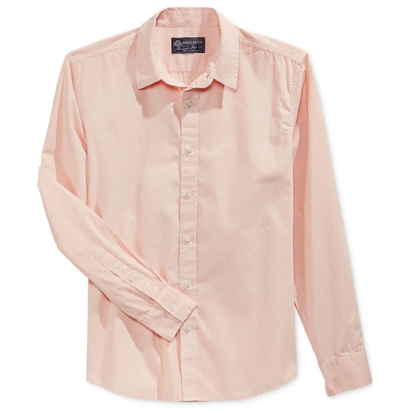 Men's Moisture - Wicking Performance Fabric Casual Shirts for Outdoor ActivitiesAmerican Rag Mens Solid LS Button Up Shirt, Pink, X-Large