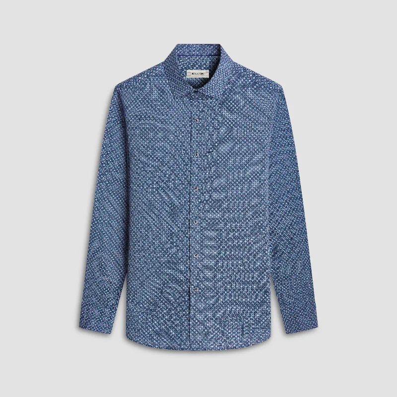 Men's Stretch - Fabric Casual Shirts in Navy Blue for a Comfortable and Flexible FitAxel Mosaic Shirt Men's Stretch - Fabric Casual Shirts in Navy Blue for a Comfortable and Flexible FitAxel Mosaic Shirt