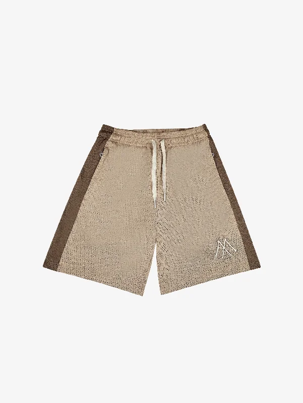 Men's neon - colored athletic shorts for high - visibility workoutsBEIGE MESH SHORTS STRIPE "LIGHT BROWN" Men's neon - colored athletic shorts for high - visibility workoutsBEIGE MESH SHORTS STRIPE "LIGHT BROWN"