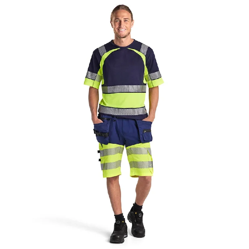 Men's zip - pocket canvas shorts for added functionality during travelBlaklader 1596 Hi-Vis Stretch Holster Pocket Work Shorts Men's zip - pocket canvas shorts for added functionality during travelBlaklader 1596 Hi-Vis Stretch Holster Pocket Work Shorts