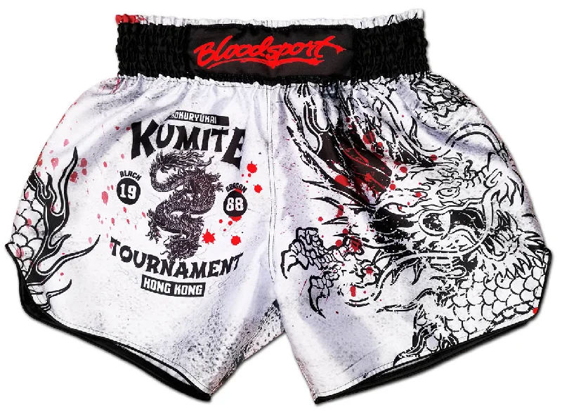 Men's floral print silk blend shorts for a unique night - out lookBloodsport Shorts BLACK DRAGON Kumite 1988 Men's floral print silk blend shorts for a unique night - out lookBloodsport Shorts BLACK DRAGON Kumite 1988