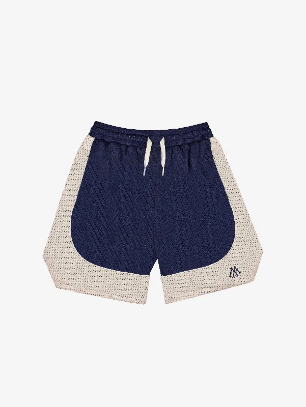 Men's high - waisted swim shorts with UPF protection for beach vacationsBLUE CONTRAST BASKETBALL MESH SHORTS "M" Men's high - waisted swim shorts with UPF protection for beach vacationsBLUE CONTRAST BASKETBALL MESH SHORTS "M"