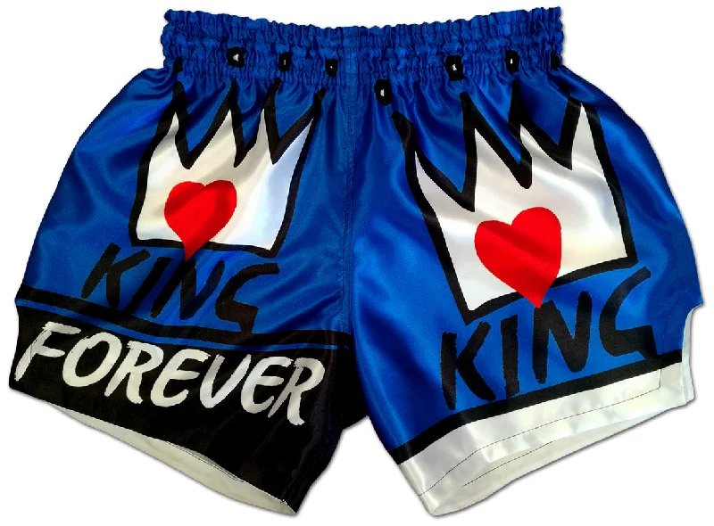 Men's pastel - colored cotton shorts for a spring - friendly outfitBoxing Trunks ♔ KING Forever (Royal Blue Edition) Men's pastel - colored cotton shorts for a spring - friendly outfitBoxing Trunks ♔ KING Forever (Royal Blue Edition)