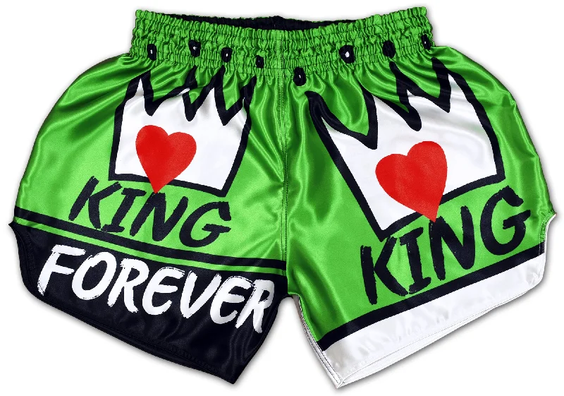 Men's zip - pocket canvas shorts for added functionality during travelBoxing Trunks ♔ KING Forever (Royal Green Edition) Men's zip - pocket canvas shorts for added functionality during travelBoxing Trunks ♔ KING Forever (Royal Green Edition)