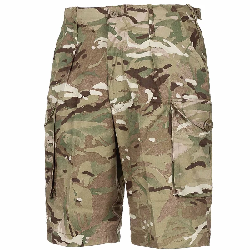 Men's camo print cargo shorts for outdoor adventuresBritish Army MTP Shorts