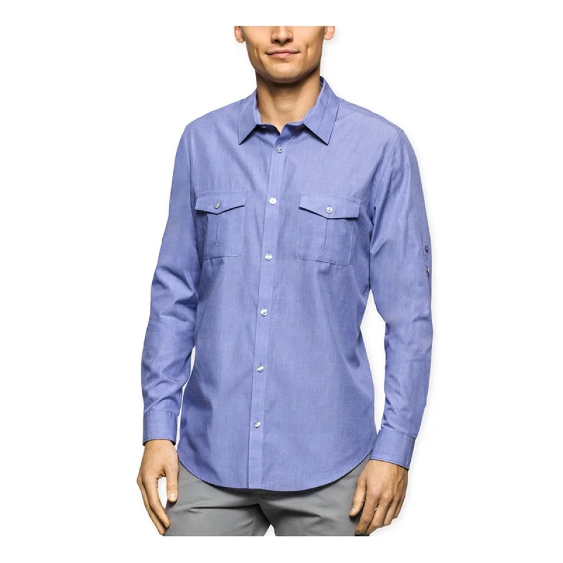 Men's Button - Down Oxford Casual Shirts in Crisp White for a Classic and Versatile StyleCalvin Klein Mens Rolling Button Up Shirt, Purple, Small Men's Button - Down Oxford Casual Shirts in Crisp White for a Classic and Versatile StyleCalvin Klein Mens Rolling Button Up Shirt, Purple, Small