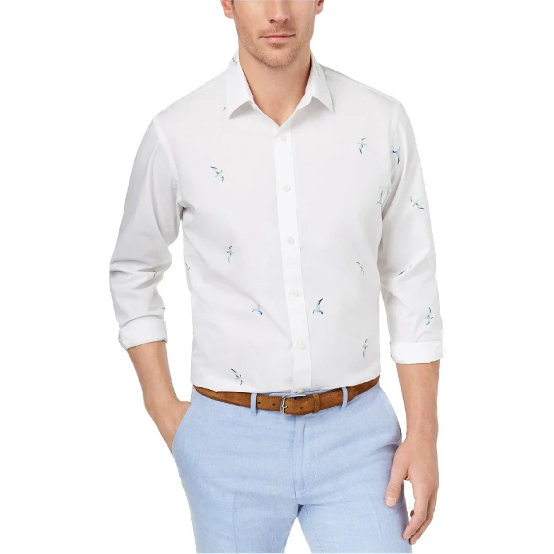Men's Tailored Fit Checkered Casual Shirts in Multicolor for a Smart - Casual EnsembleClub Room Mens Bird Print Button Up Shirt Men's Tailored Fit Checkered Casual Shirts in Multicolor for a Smart - Casual EnsembleClub Room Mens Bird Print Button Up Shirt