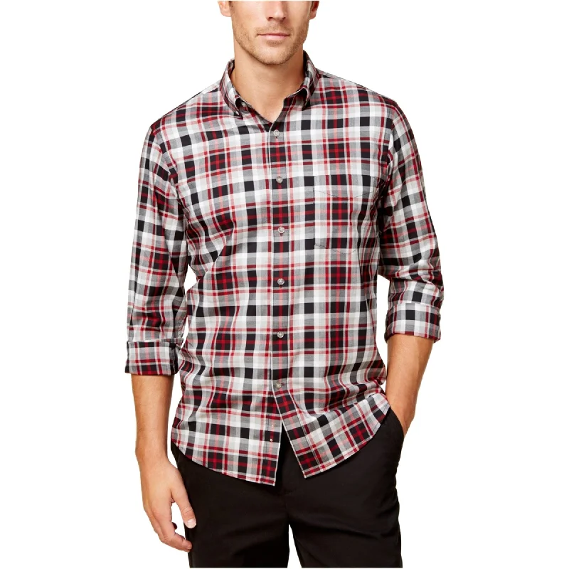 Men's Tailored Fit Checkered Casual Shirts in Multicolor for a Smart - Casual EnsembleClub Room Mens Relaxed Plaid Button Up Shirt, Black, Small Men's Tailored Fit Checkered Casual Shirts in Multicolor for a Smart - Casual EnsembleClub Room Mens Relaxed Plaid Button Up Shirt, Black, Small