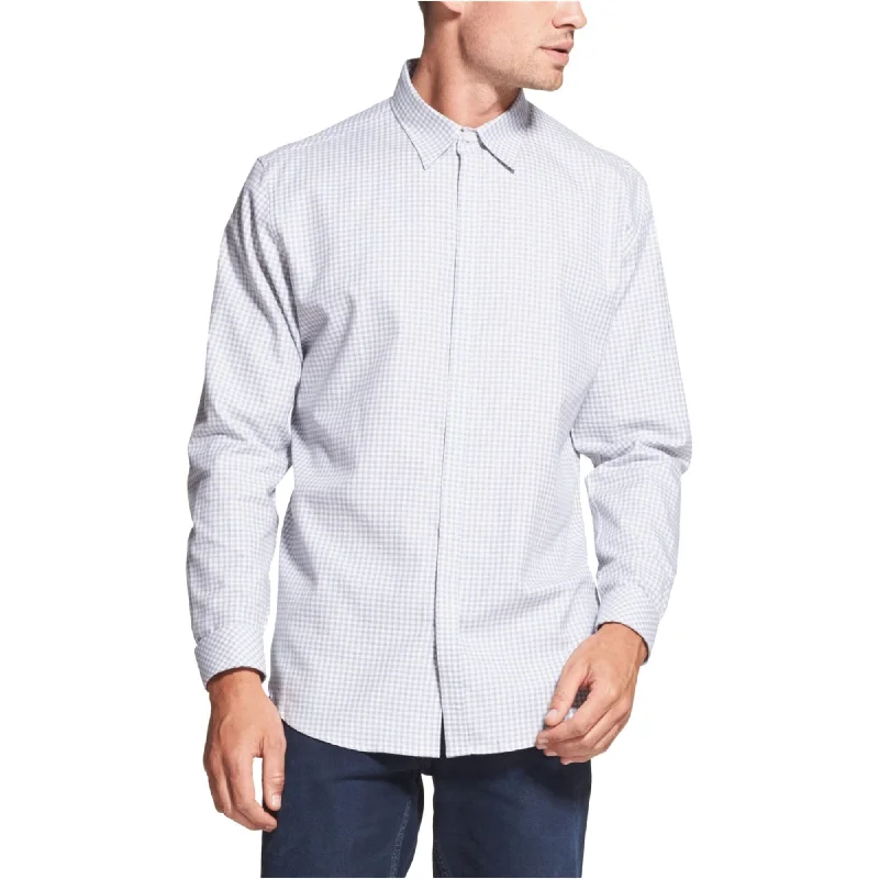 Men's Short - Sleeve Linen Casual Shirts in Light Khaki for a Breathable Summer OptionDKNY Mens Woven Check Button Up Shirt, White, Medium