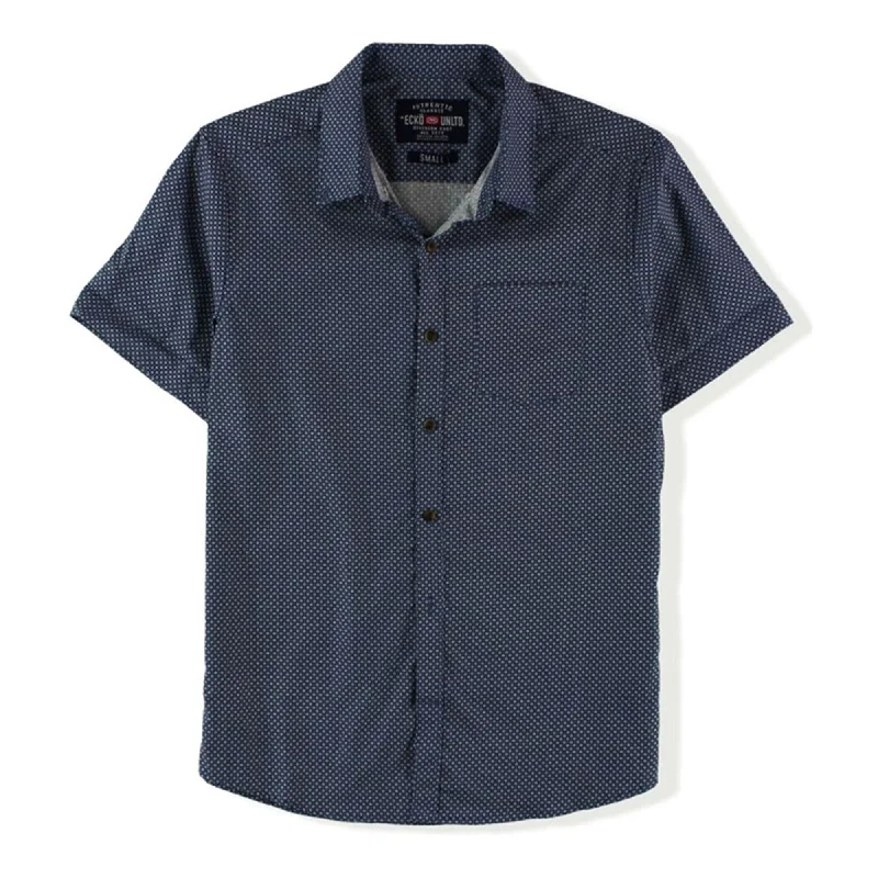 Men's Slim - Fit Printed Floral Casual Shirts in Pastel Colors for a Spring - Inspired VibeEcko Unltd. Mens Injection Button Up Shirt, Blue, X-Small