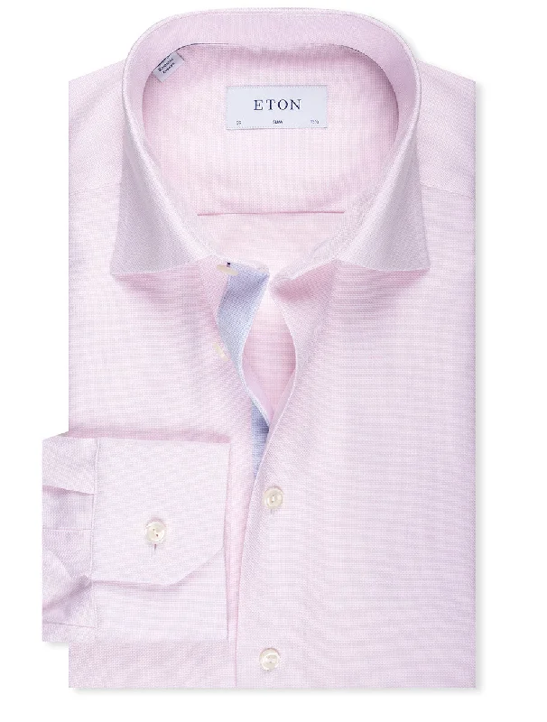 Men's Embroidered Detail Casual Shirts in Beige for a Touch of EleganceSlim Fit Dobby Shirt Pink Men's Embroidered Detail Casual Shirts in Beige for a Touch of EleganceSlim Fit Dobby Shirt Pink
