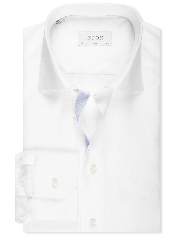 Men's Distressed Denim Casual Shirts with Frayed Edges for a Trendy and Rugged LookSlim Fit Dobby Shirt White Men's Distressed Denim Casual Shirts with Frayed Edges for a Trendy and Rugged LookSlim Fit Dobby Shirt White