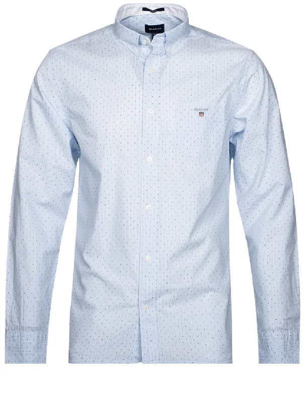 Men's Embroidered Detail Casual Shirts in Beige for a Touch of EleganceRegular Banker Dot Buttondown Capri Blue Men's Embroidered Detail Casual Shirts in Beige for a Touch of EleganceRegular Banker Dot Buttondown Capri Blue