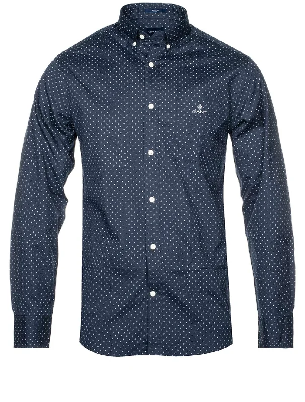 Men's Organic Cotton Casual Shirts with a Soft Handfeel for Everyday ComfortRegular Fit Micro Paisley Oxford Shirt Evening Blue Men's Organic Cotton Casual Shirts with a Soft Handfeel for Everyday ComfortRegular Fit Micro Paisley Oxford Shirt Evening Blue