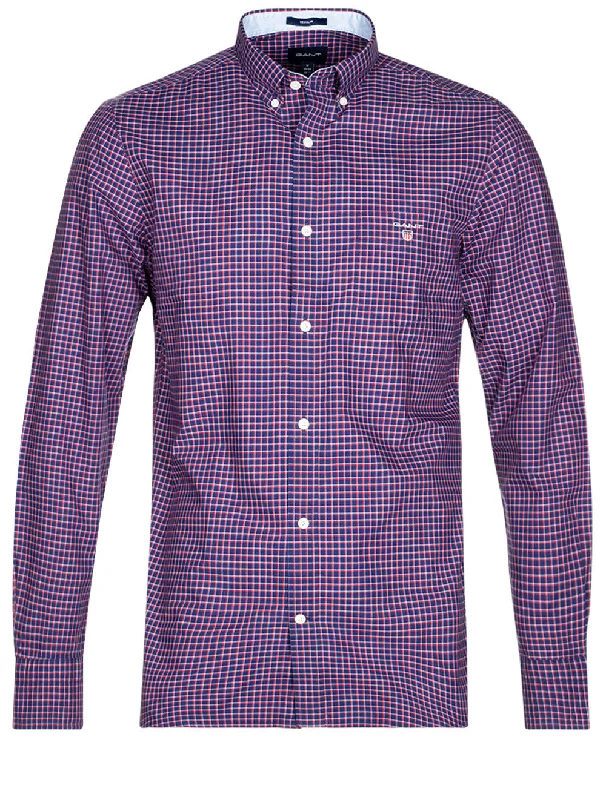 Men's Thermal - Lined Casual Shirts in Black for Added Warmth in Cold WeatherRegular Mini Check Poplin Button-down Beacon Blue Men's Thermal - Lined Casual Shirts in Black for Added Warmth in Cold WeatherRegular Mini Check Poplin Button-down Beacon Blue