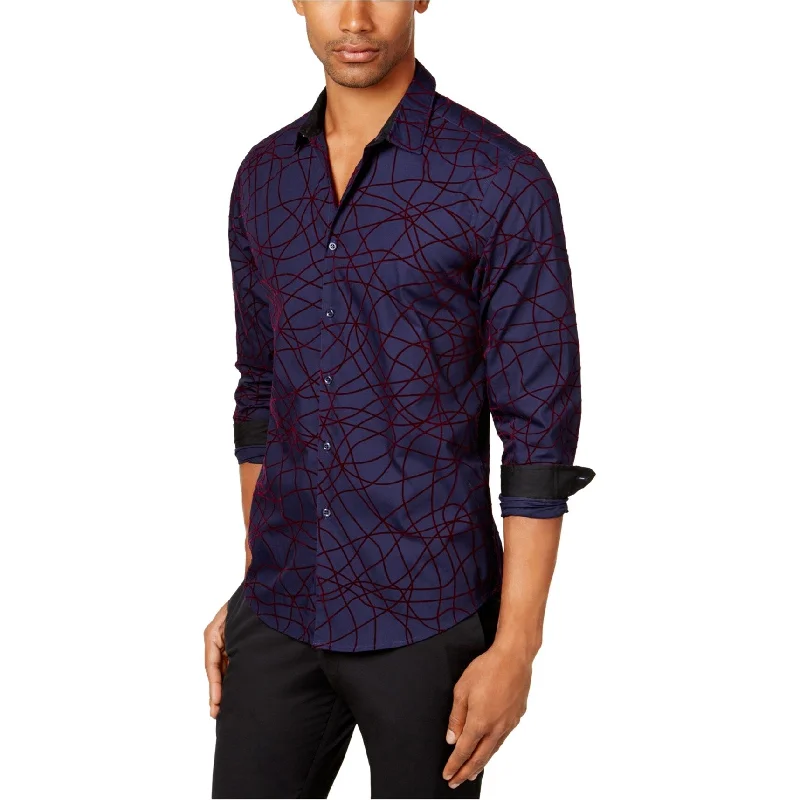Men's Shearling - Lined Collar Casual Shirts in Brown for a Rustic and Warm AppealI-N-C Mens Flocked Button Up Shirt, Purple, Small Men's Shearling - Lined Collar Casual Shirts in Brown for a Rustic and Warm AppealI-N-C Mens Flocked Button Up Shirt, Purple, Small