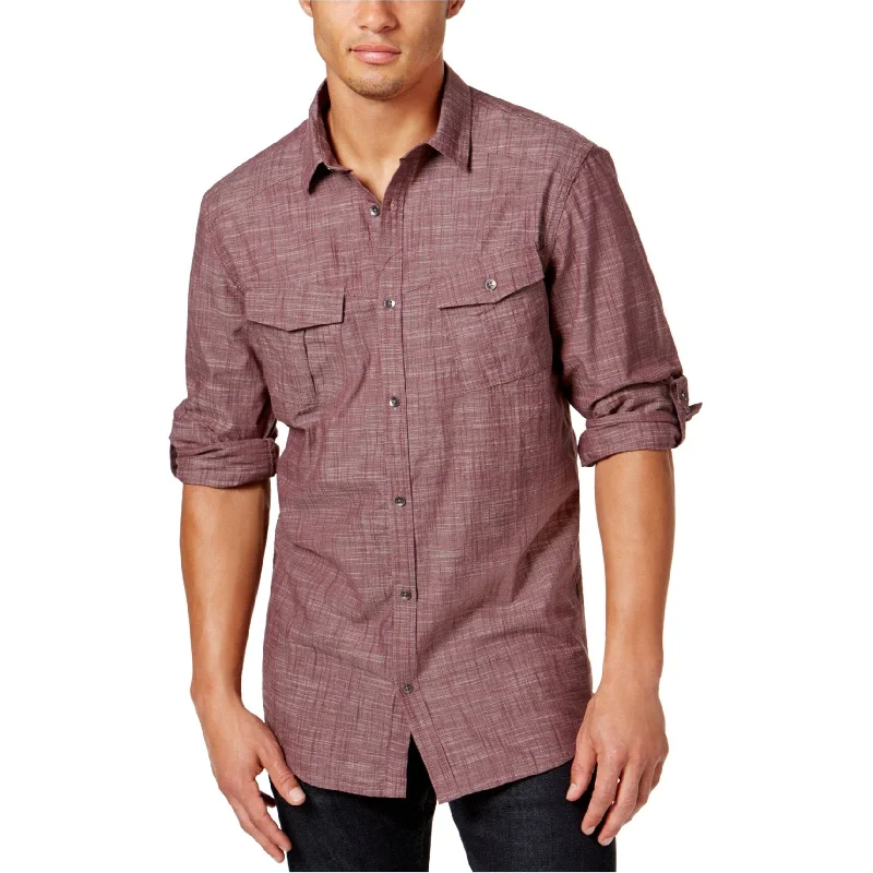 Men's Distressed Denim Casual Shirts with Frayed Edges for a Trendy and Rugged LookI-N-C Mens Textured Utility Button Up Shirt, Purple, X-Small Men's Distressed Denim Casual Shirts with Frayed Edges for a Trendy and Rugged LookI-N-C Mens Textured Utility Button Up Shirt, Purple, X-Small