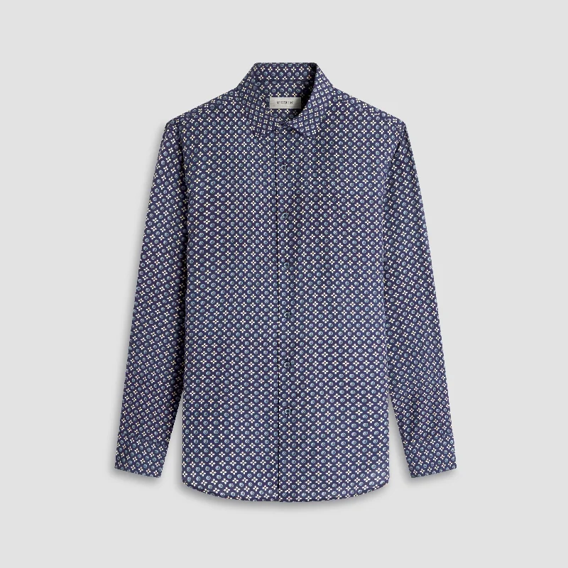 Men's Embroidered Detail Casual Shirts in Beige for a Touch of EleganceJulian Mosaic Lyocell Shirt