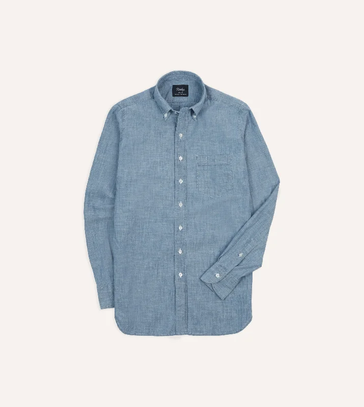 Men's Short - Sleeve Linen Casual Shirts in Light Khaki for a Breathable Summer OptionLight Blue Cotton Chambray Button-Down Shirt Men's Short - Sleeve Linen Casual Shirts in Light Khaki for a Breathable Summer OptionLight Blue Cotton Chambray Button-Down Shirt