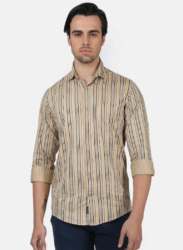 Men's Tailored Fit Checkered Casual Shirts in Multicolor for a Smart - Casual EnsembleMen Beige Stripe Shirts Men's Tailored Fit Checkered Casual Shirts in Multicolor for a Smart - Casual EnsembleMen Beige Stripe Shirts