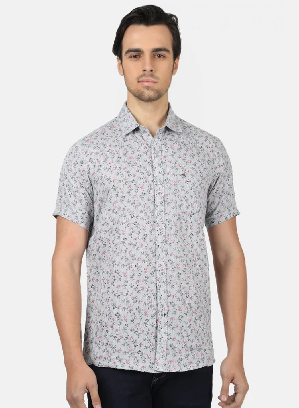 Men's Thermal - Lined Casual Shirts in Black for Added Warmth in Cold WeatherMen Grey Printed Shirts Men's Thermal - Lined Casual Shirts in Black for Added Warmth in Cold WeatherMen Grey Printed Shirts