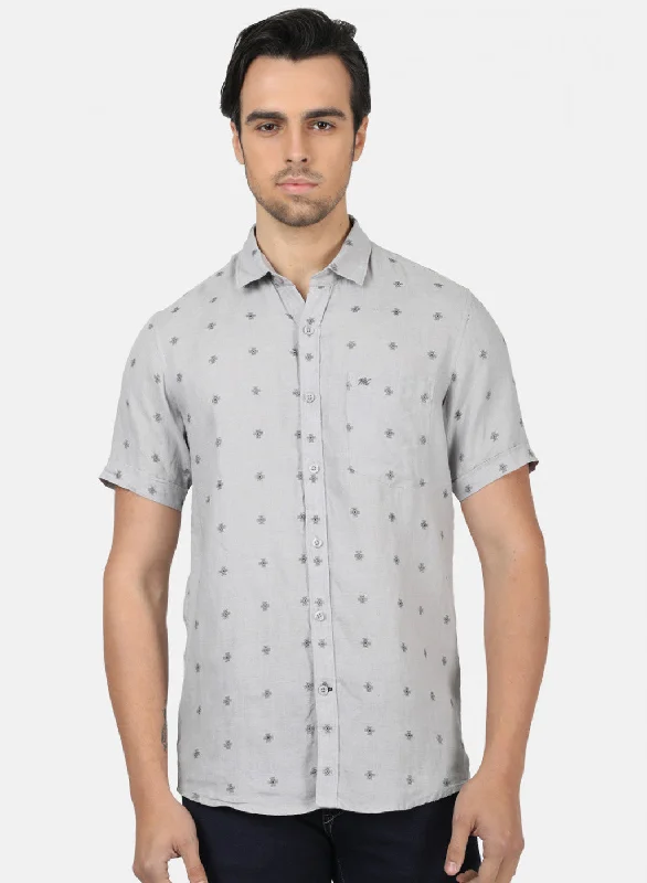 Men's Thermal - Lined Casual Shirts in Black for Added Warmth in Cold WeatherMen Grey Printed Shirts Men's Thermal - Lined Casual Shirts in Black for Added Warmth in Cold WeatherMen Grey Printed Shirts