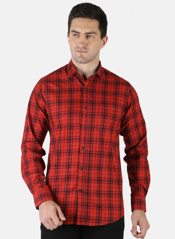 Men's Two - Tone Contrast Panel Casual Shirts in White and Navy for a Stylish and Eye - Catching DesignMen Orange Check Shirt Men's Two - Tone Contrast Panel Casual Shirts in White and Navy for a Stylish and Eye - Catching DesignMen Orange Check Shirt