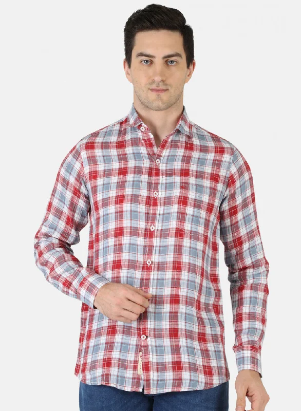 Men's Graphic - Printed Casual Shirts with Pop - Culture References for a Fun and Stylish LookMen Red Check Shirt Men's Graphic - Printed Casual Shirts with Pop - Culture References for a Fun and Stylish LookMen Red Check Shirt