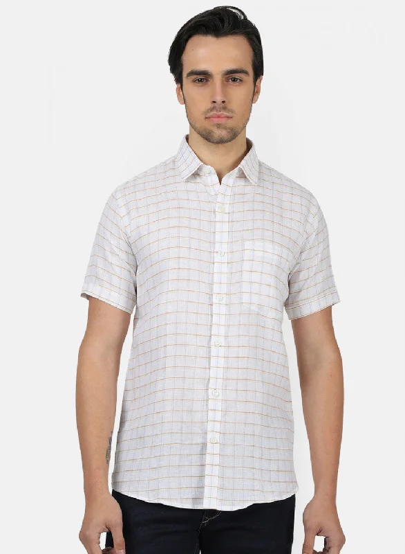 Men's Retro - Style Hawaiian Print Casual Shirts in Bold Patterns for a Tropical VacationMen White Check Shirts