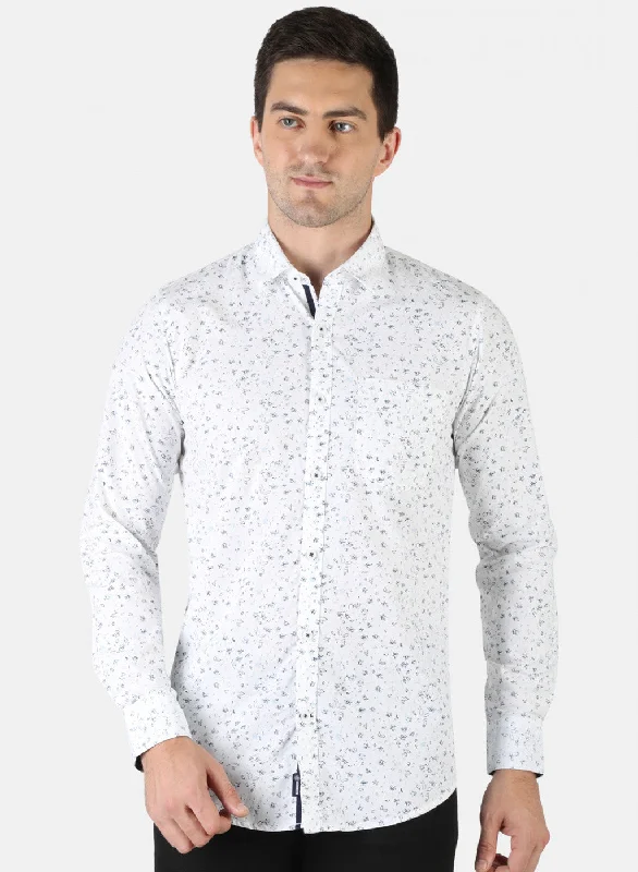 Men's Button - Down Oxford Casual Shirts in Crisp White for a Classic and Versatile StyleMen White Printed Shirt Men's Button - Down Oxford Casual Shirts in Crisp White for a Classic and Versatile StyleMen White Printed Shirt