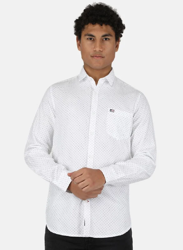 Men's Shearling - Lined Collar Casual Shirts in Brown for a Rustic and Warm AppealMen White Printed Shirt Men's Shearling - Lined Collar Casual Shirts in Brown for a Rustic and Warm AppealMen White Printed Shirt